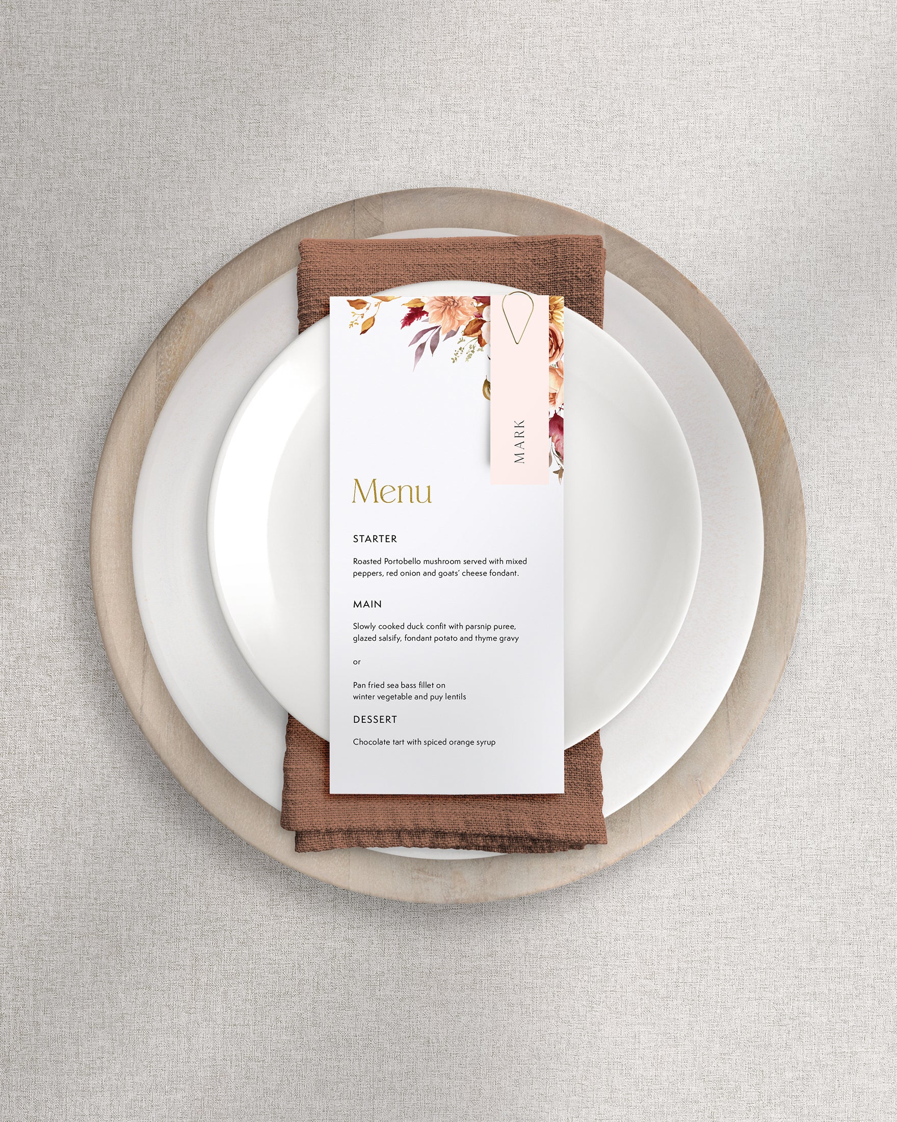 Augustus Menu on Plate