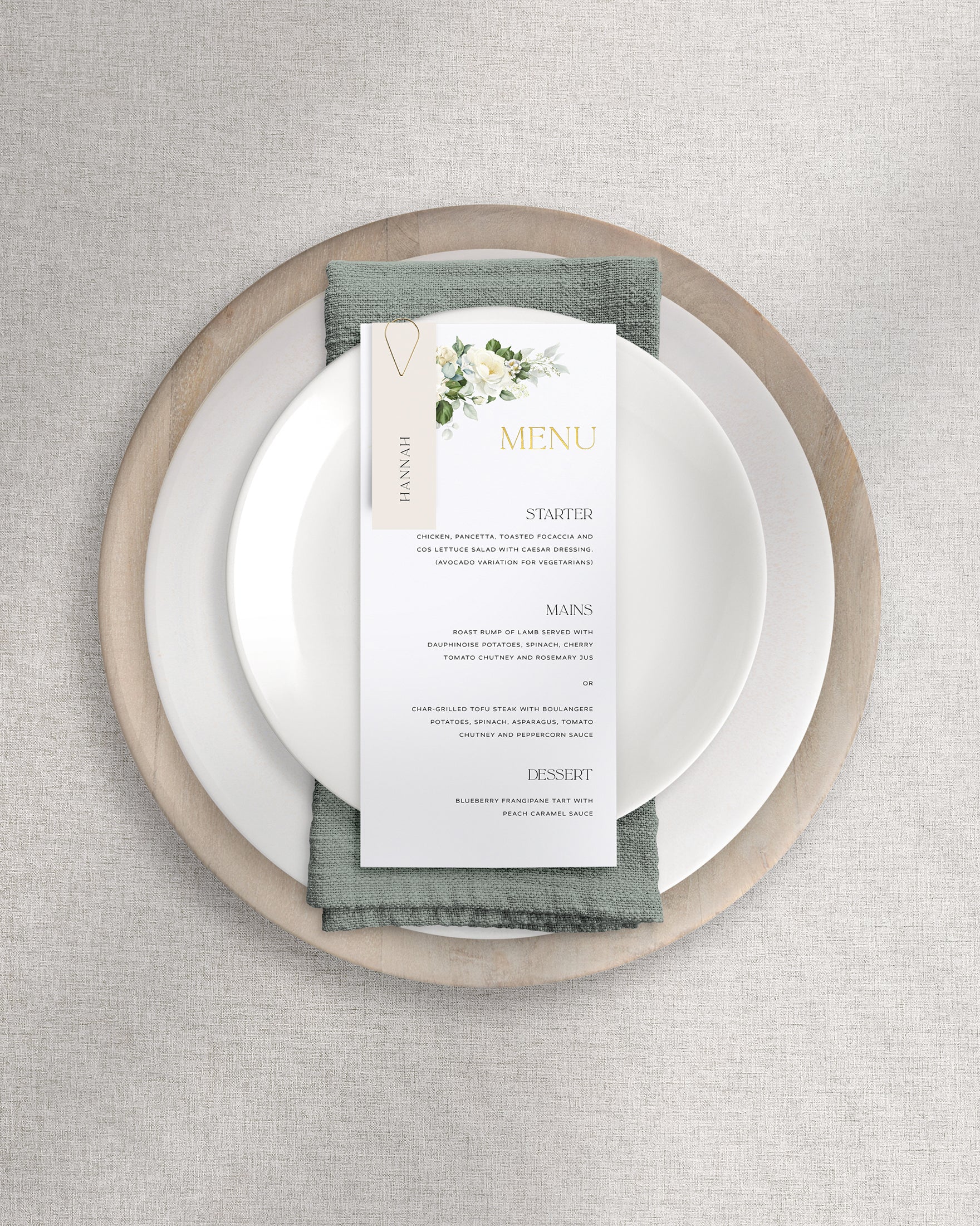 Bianca Menu on Plate