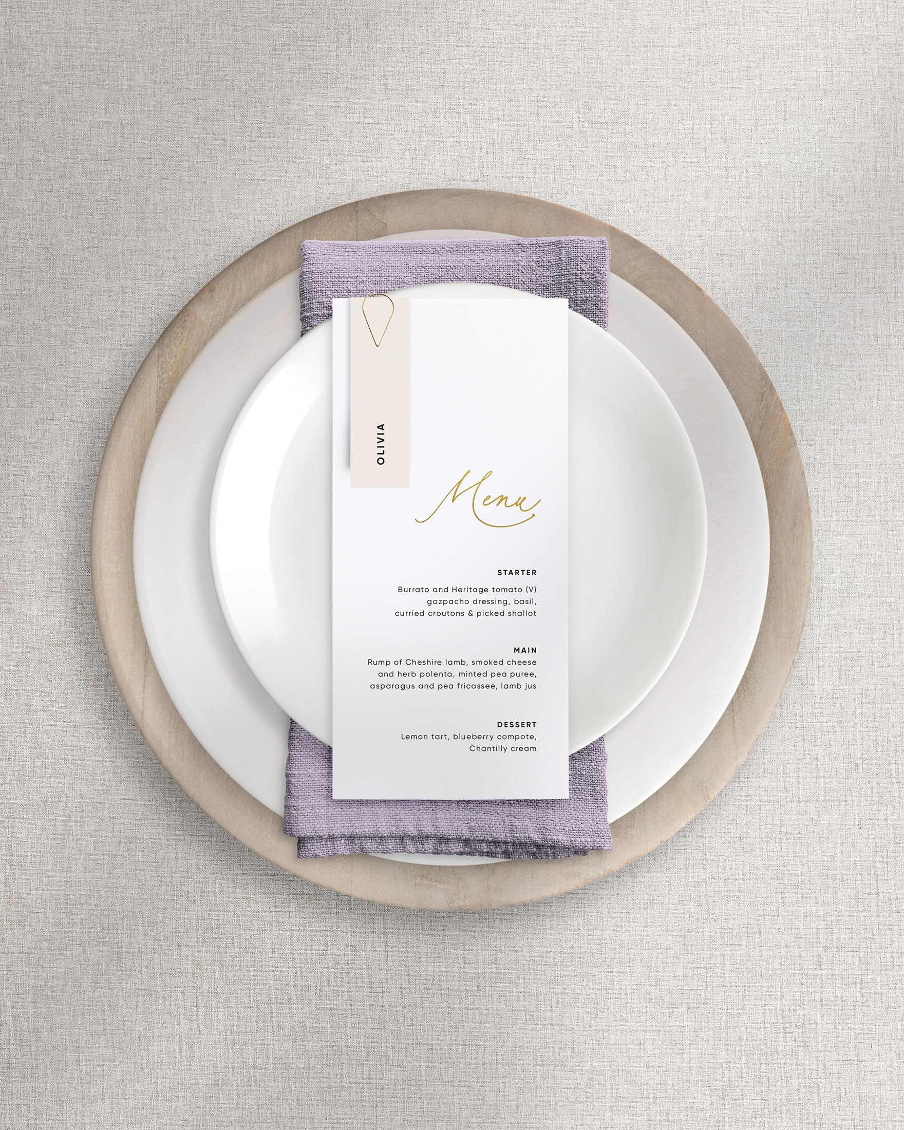 Celia Menu on Plate