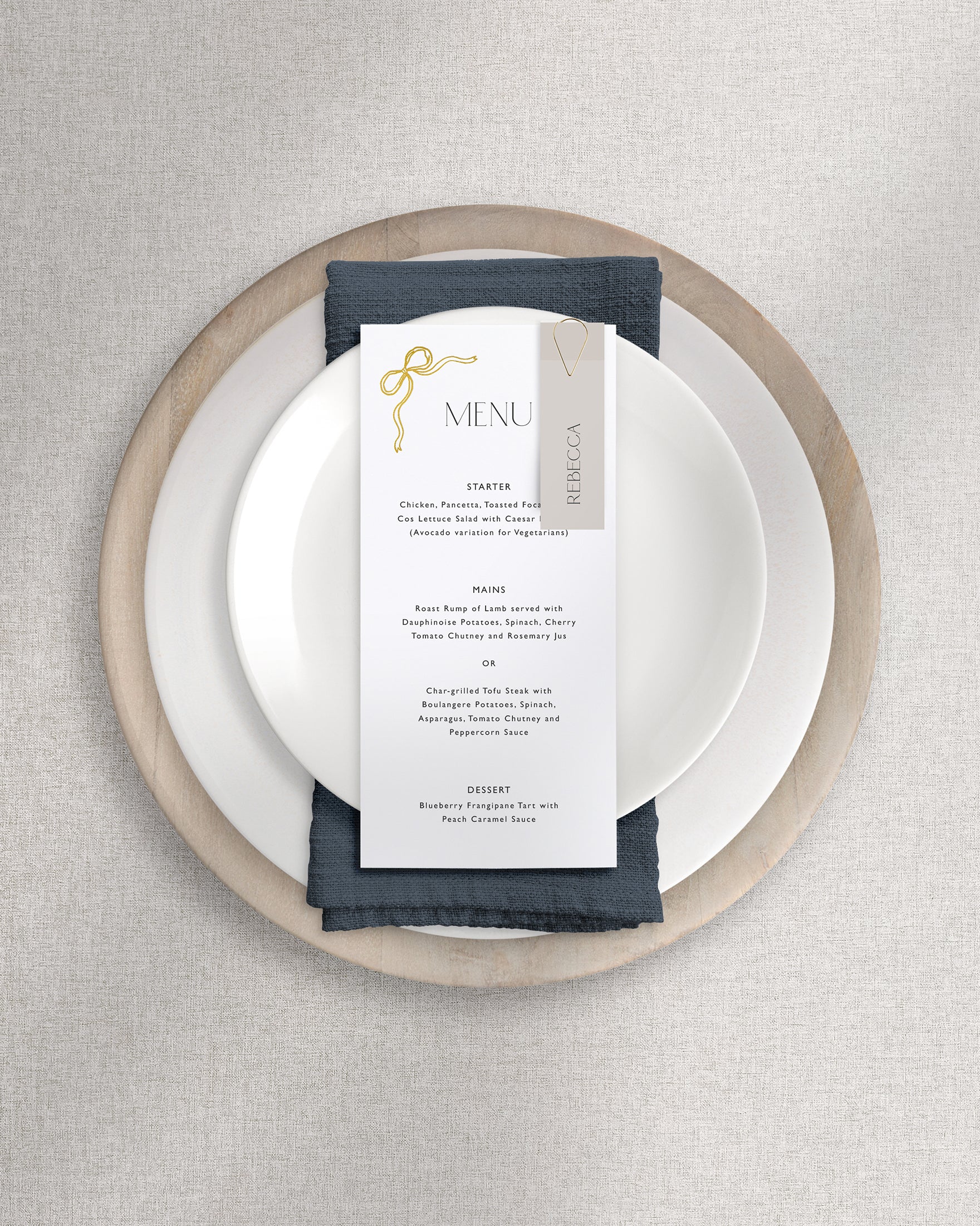 Florence Menu on Plate
