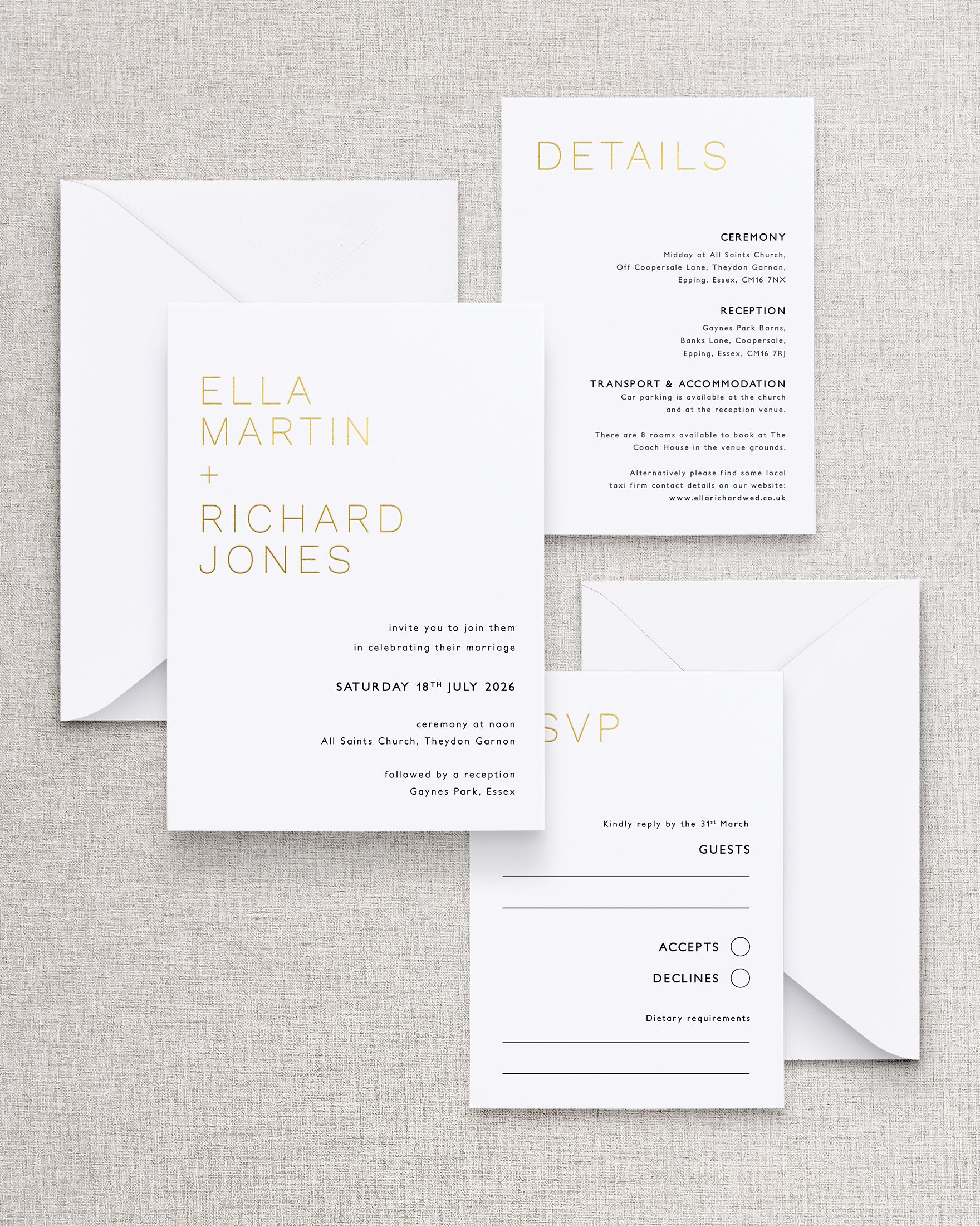 Milan Invitation 3 Card Suite