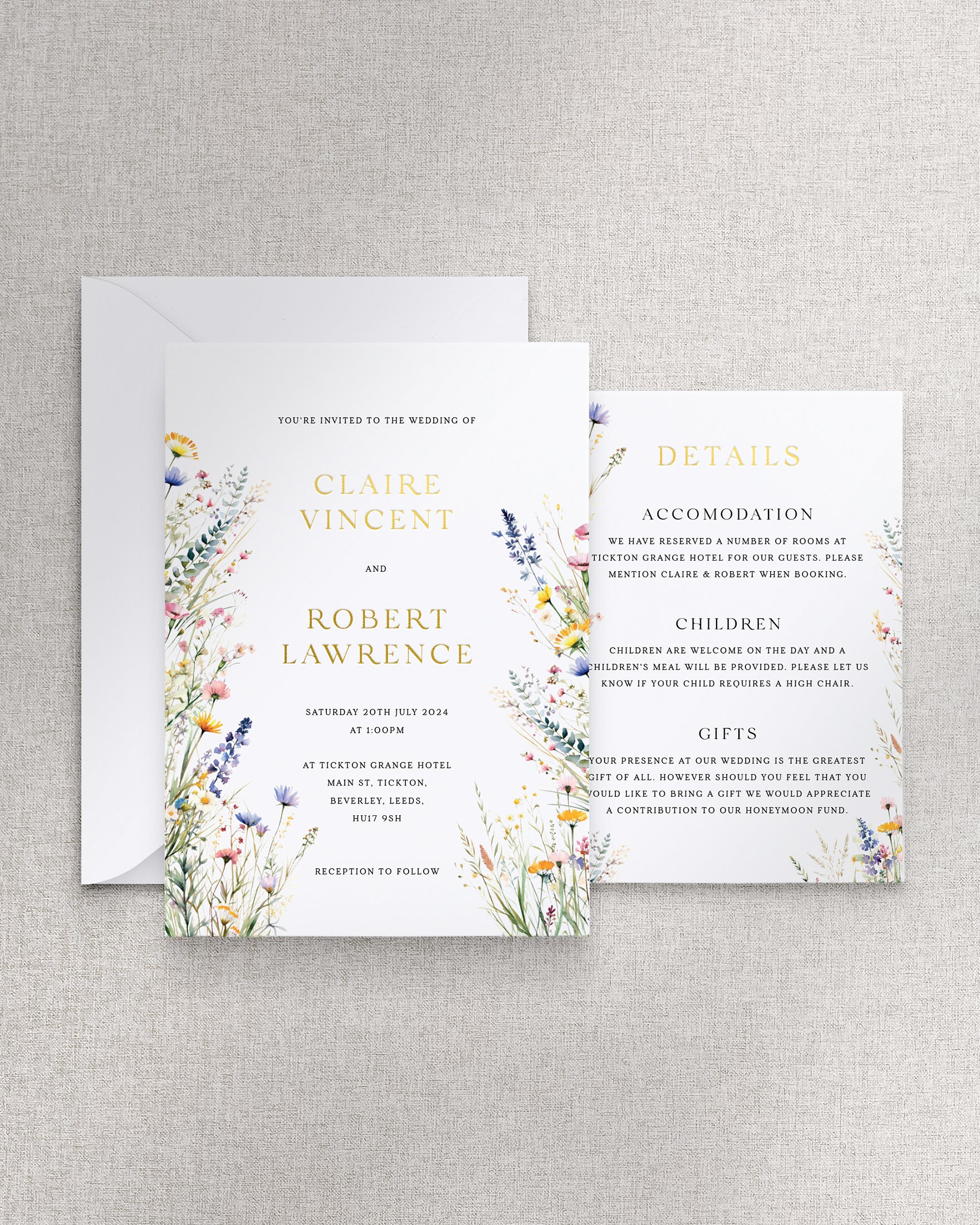 Ophelia Invitation 2 Card Suite
