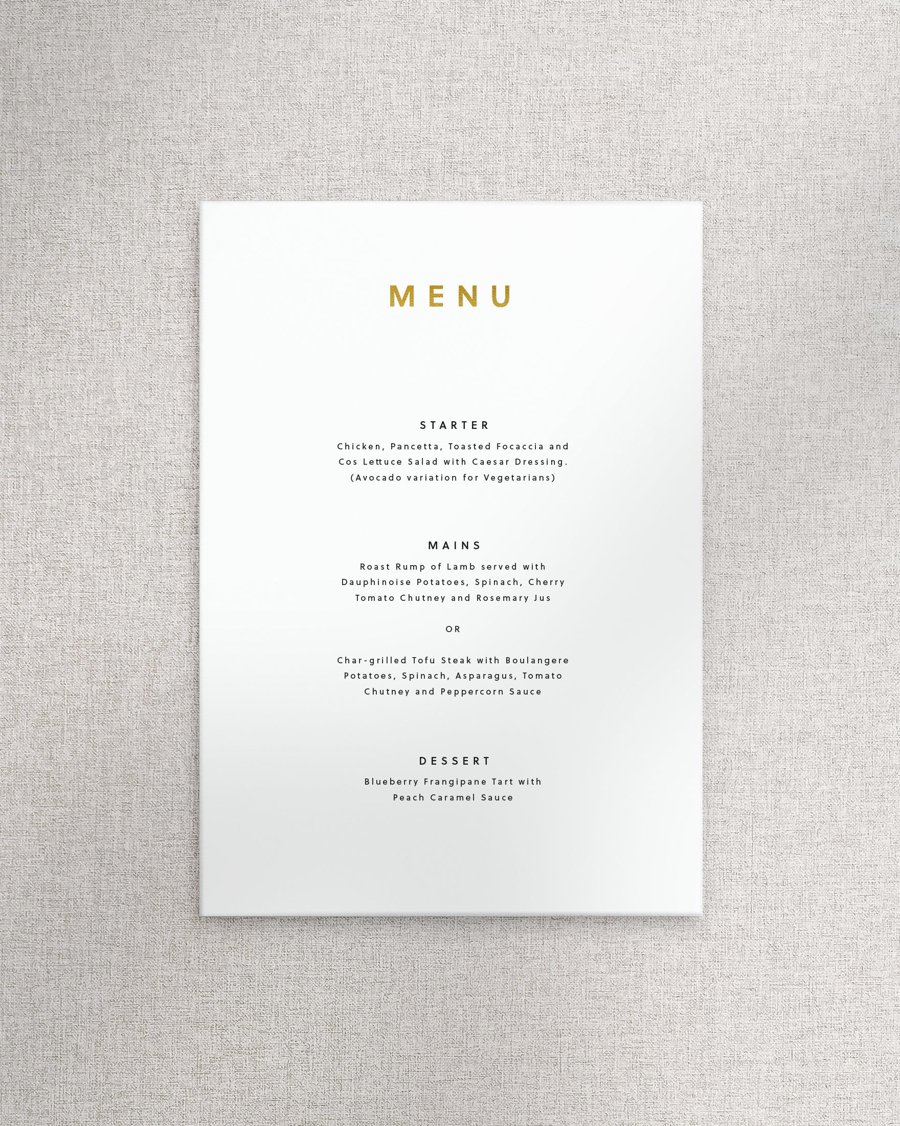 Romeo Menu A5