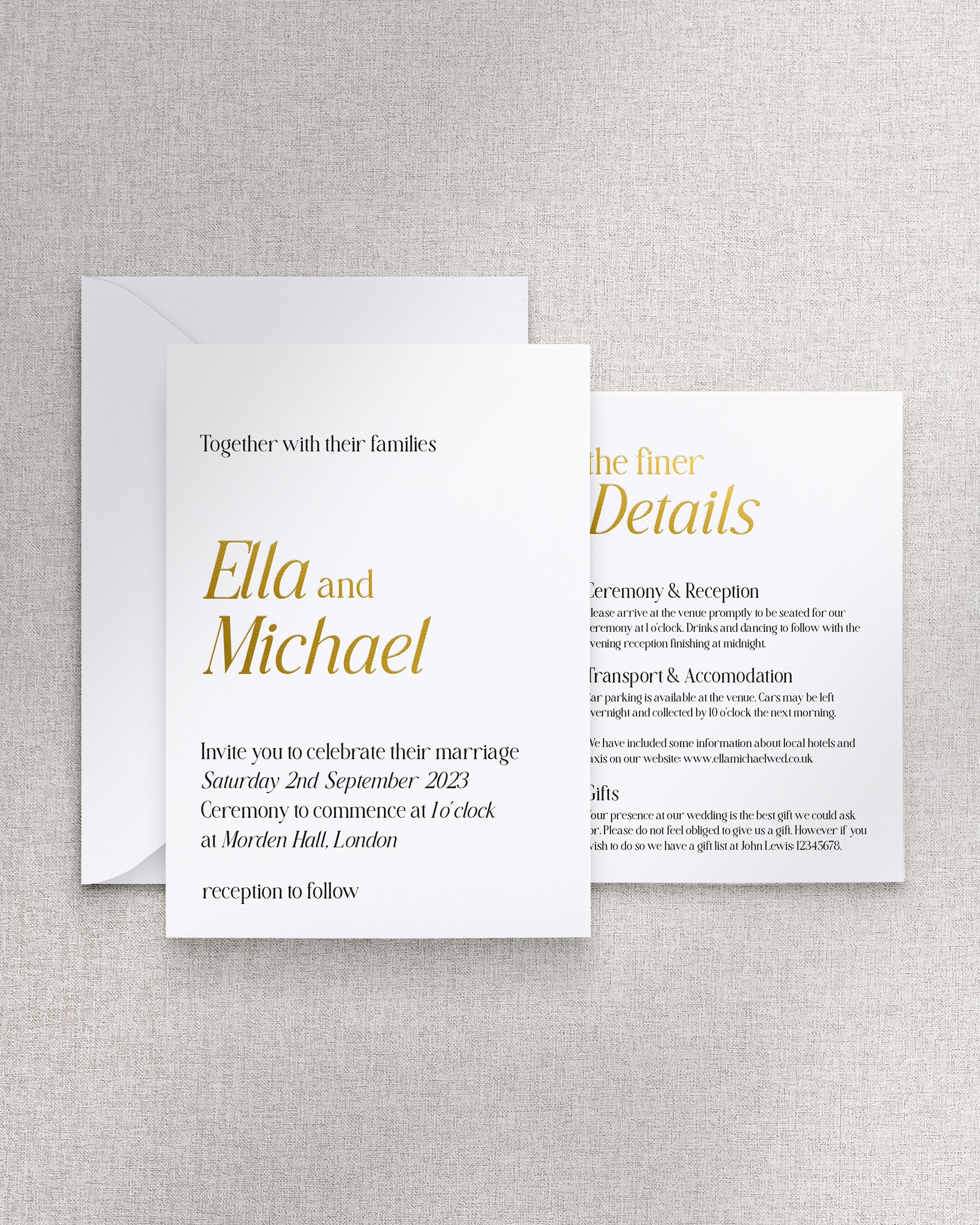 Vienna Invitation 2 Card Suite