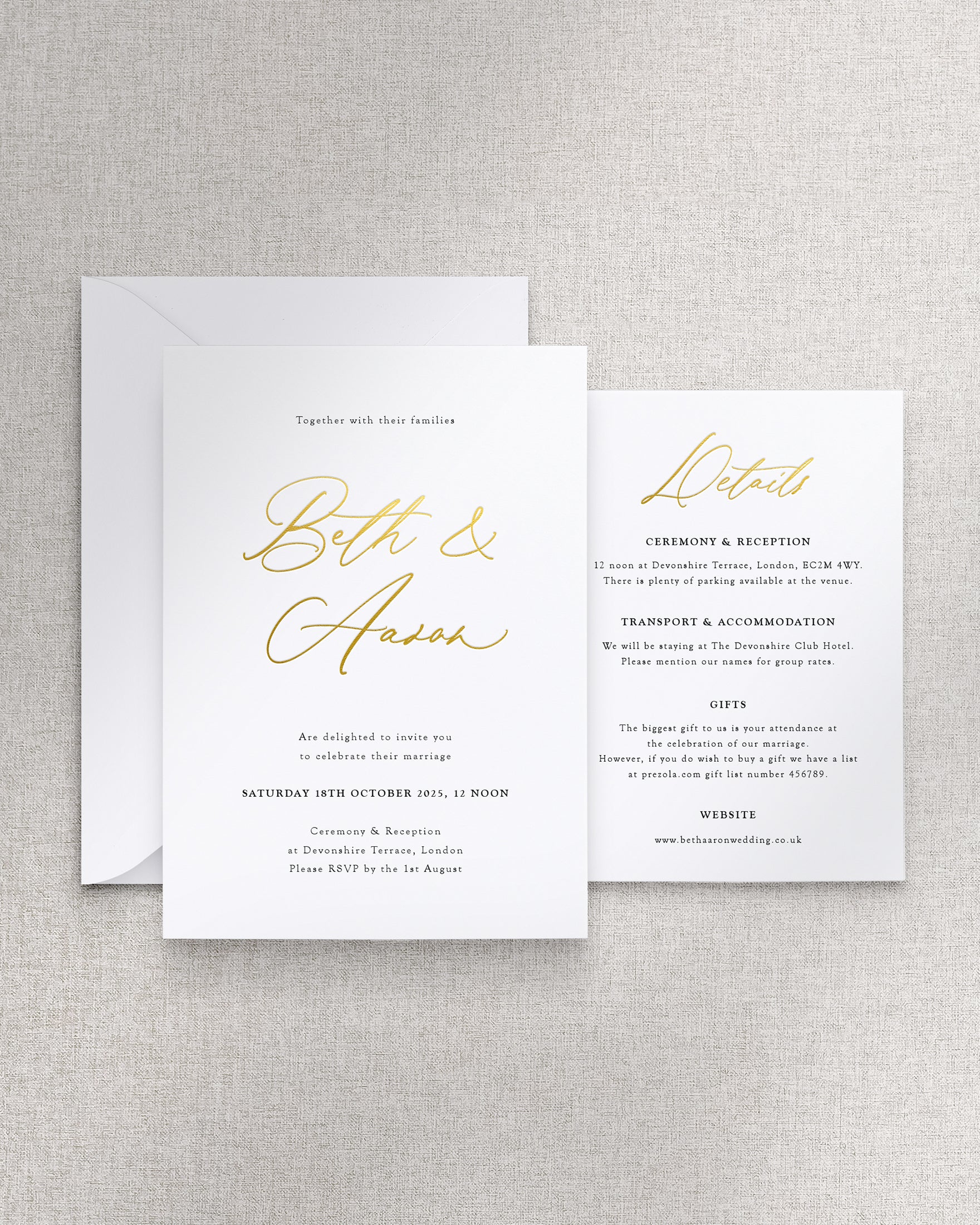 Ariel Invitation 2 Card Suite