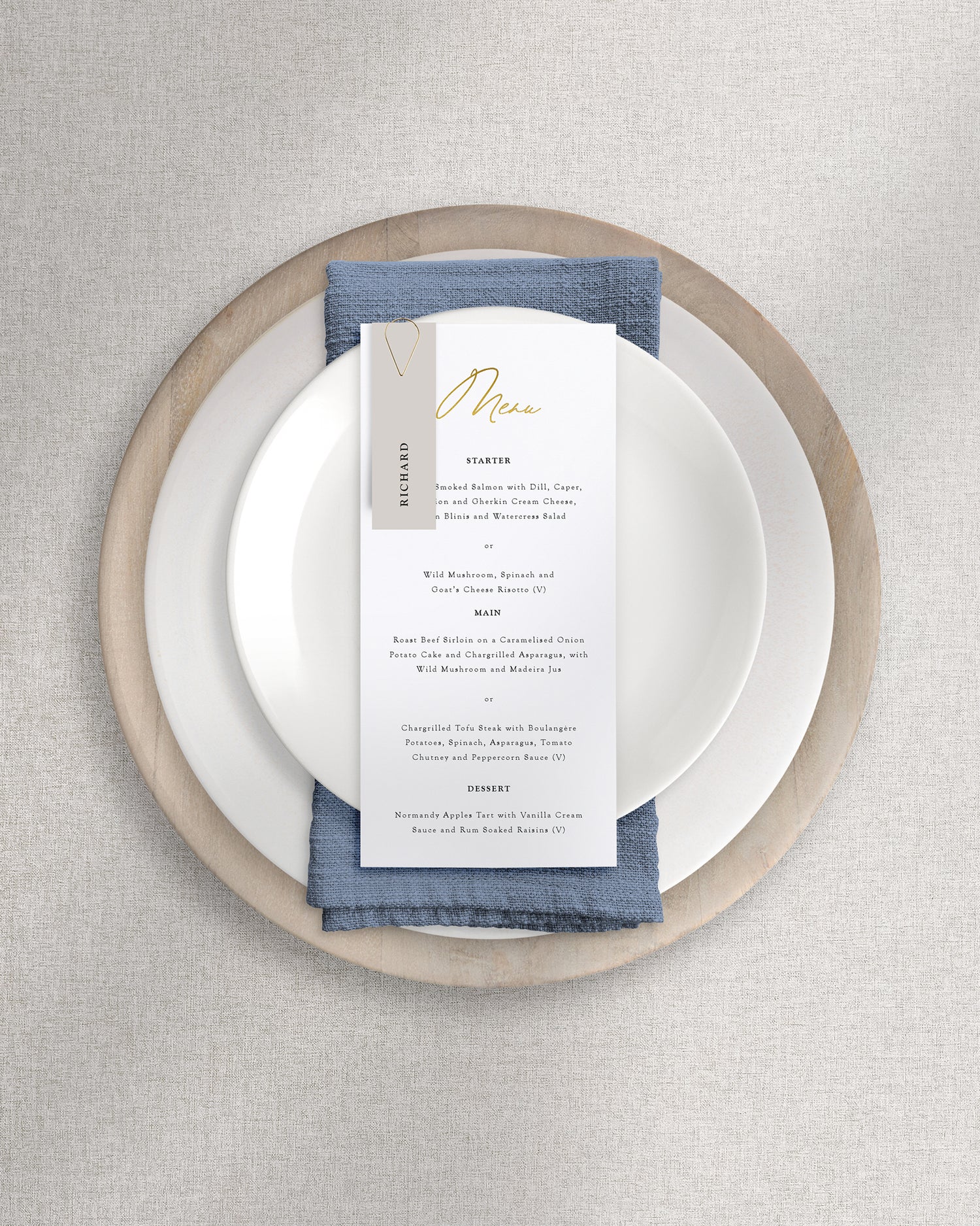 Ariel Menu on Plate