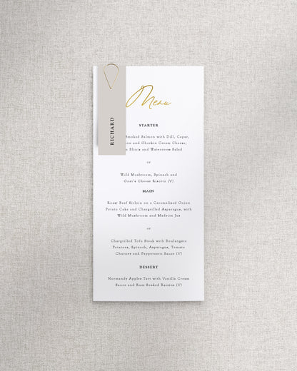 Ariel Menu with Name Tag
