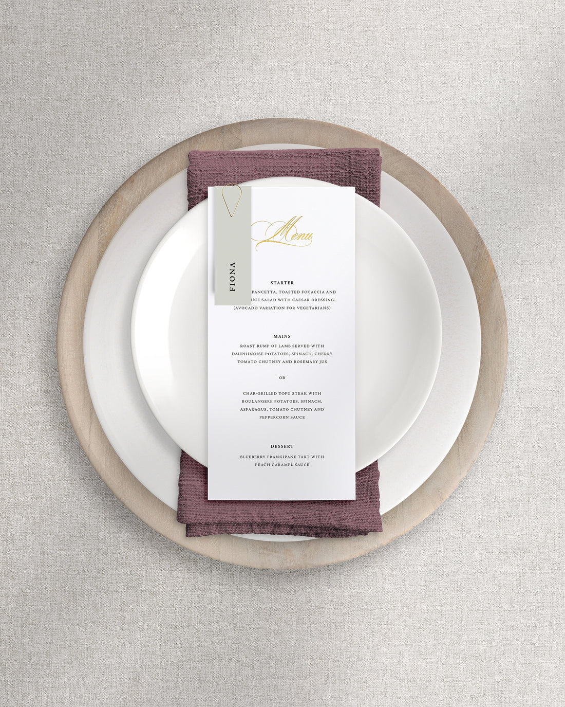 Beatrice Menu on Plate