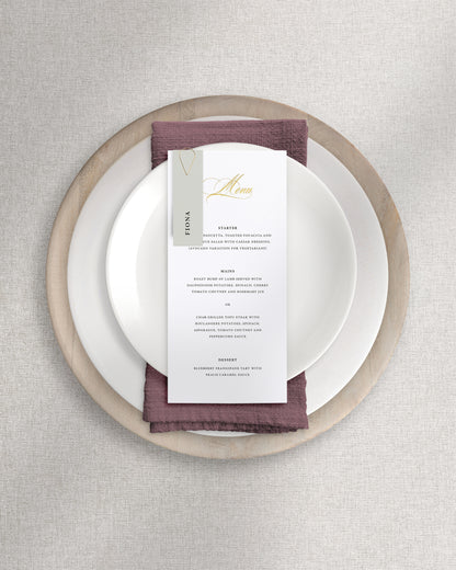Beatrice Menu on Plate