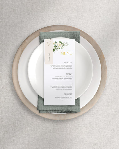 Bianca Menu on Plate