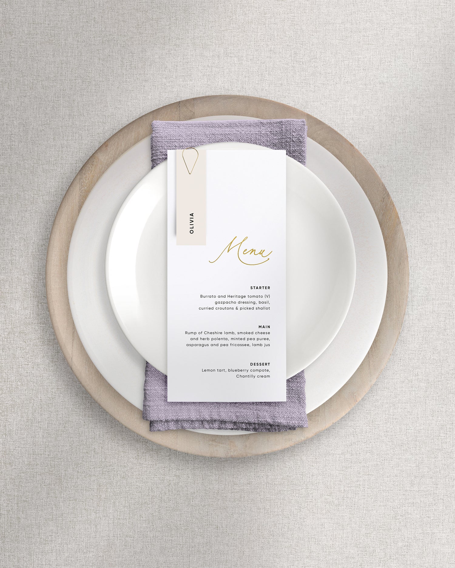Celia Menu on Plate