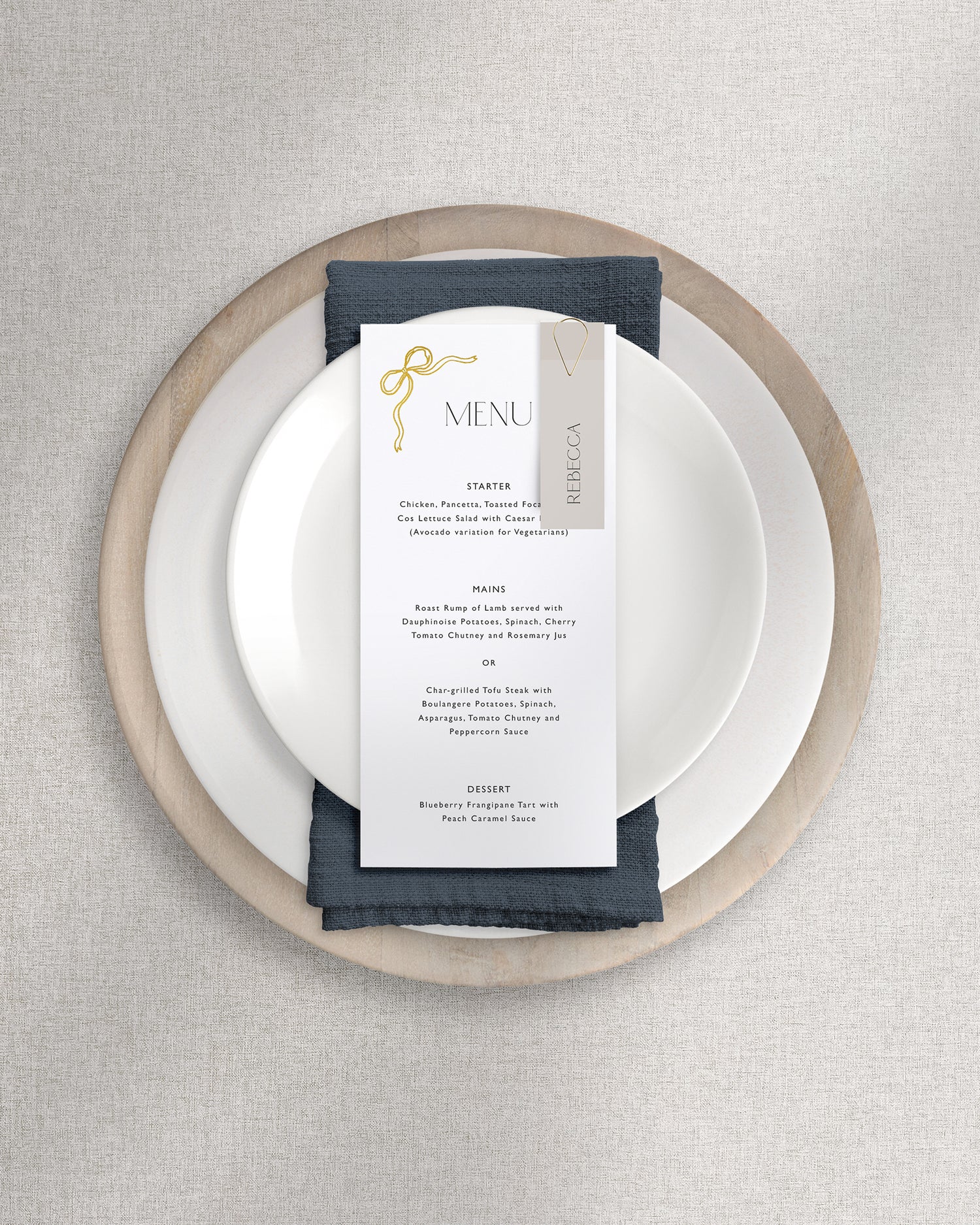 Florence Menu on Plate