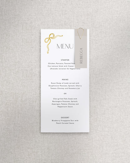 Florence Menu with Name Tag