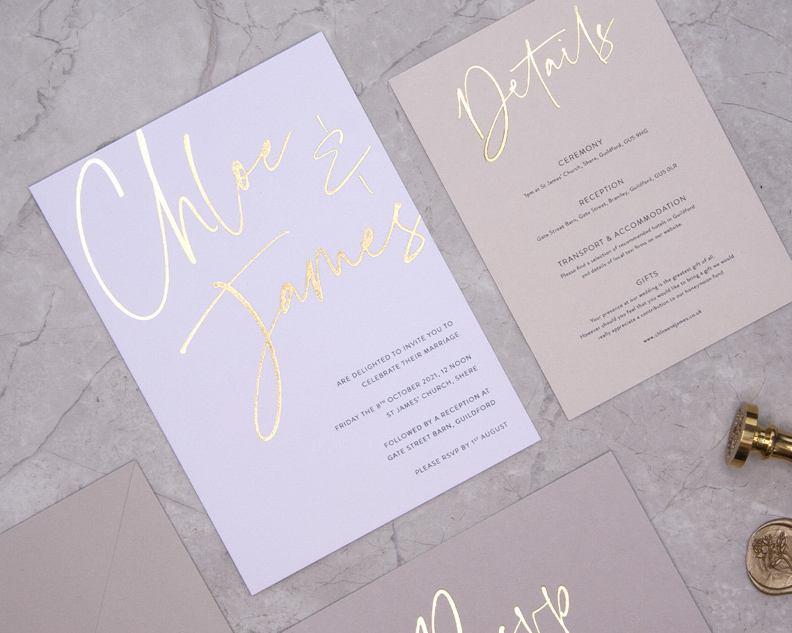 Luxury Hot Foil Wedding Invitations