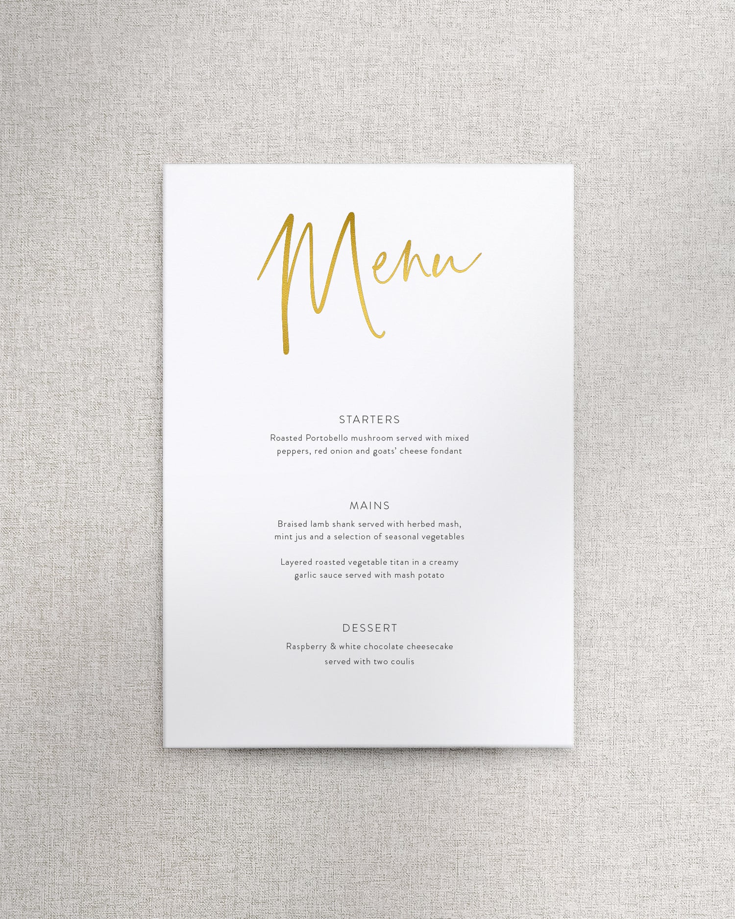 Juliet Menu A5