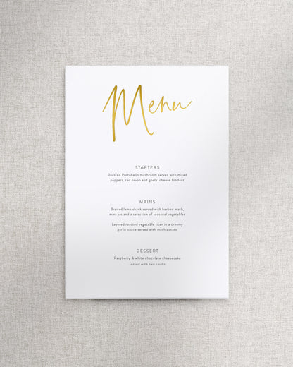 Juliet Menu A5