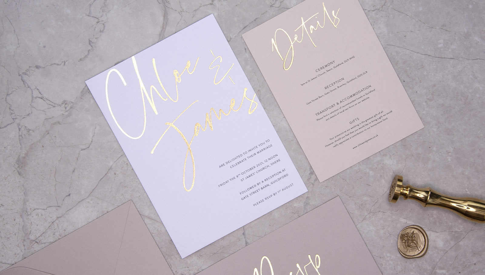 Luxury Hot Foil Wedding Invitations