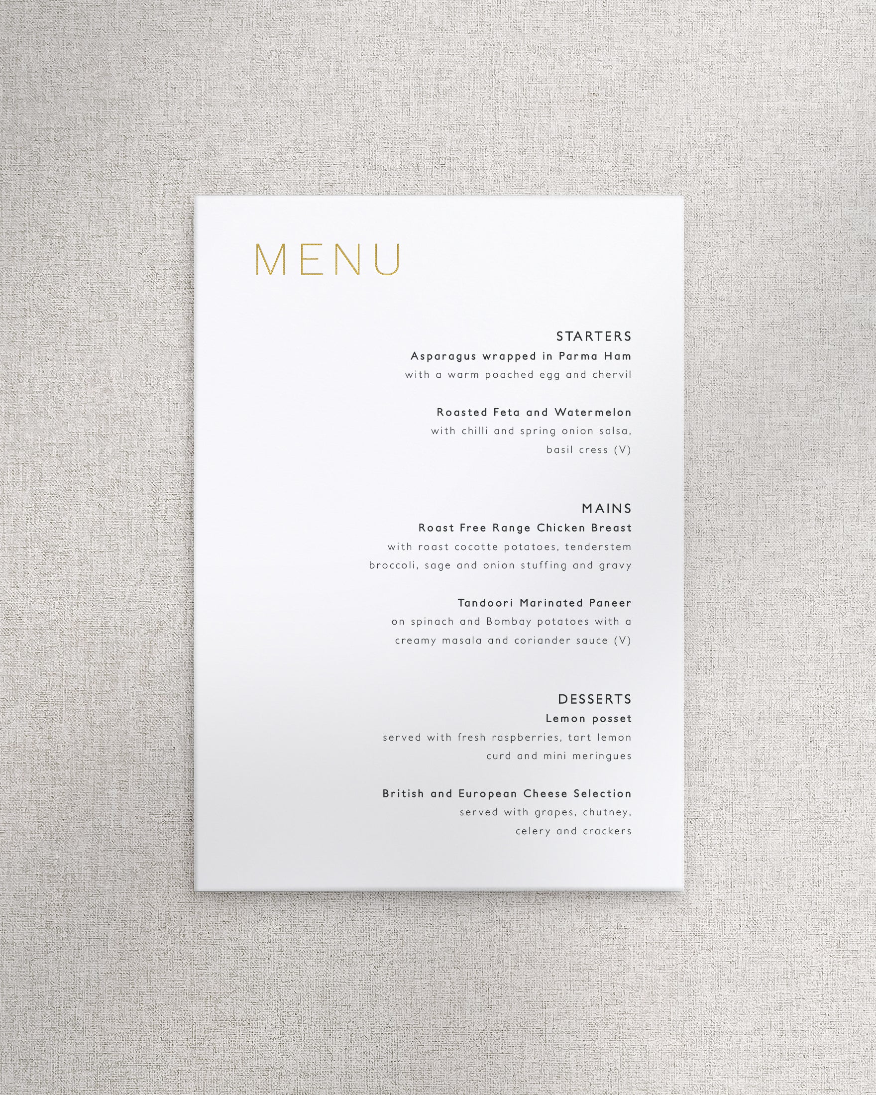 Milan Menu A5