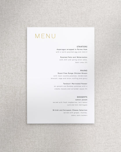 Milan Menu A5