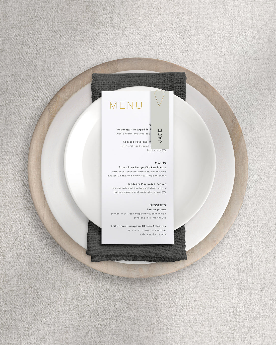 Milan Menu on Plate