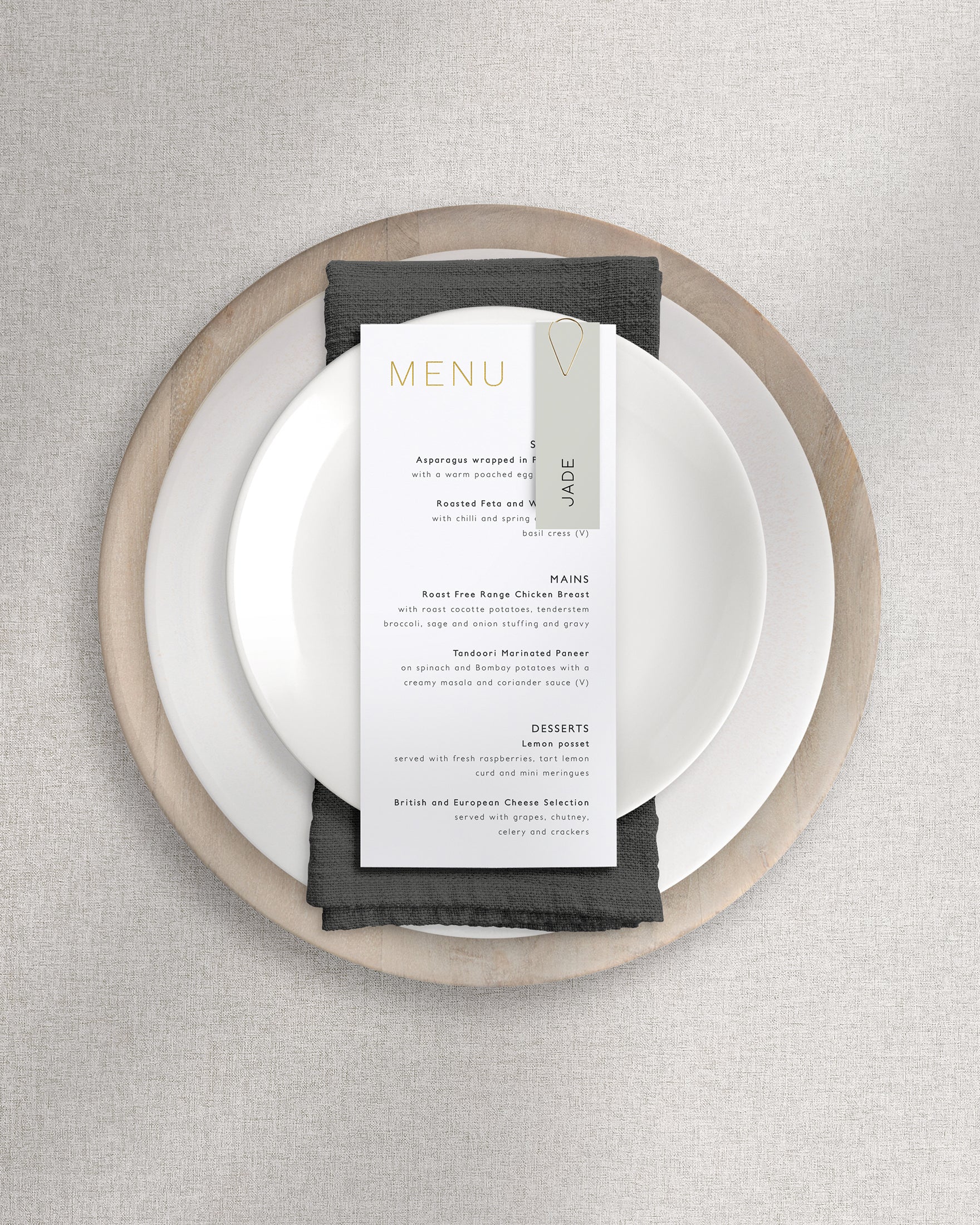 Milan Menu on Plate