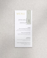 Milan Menu with Name Tag