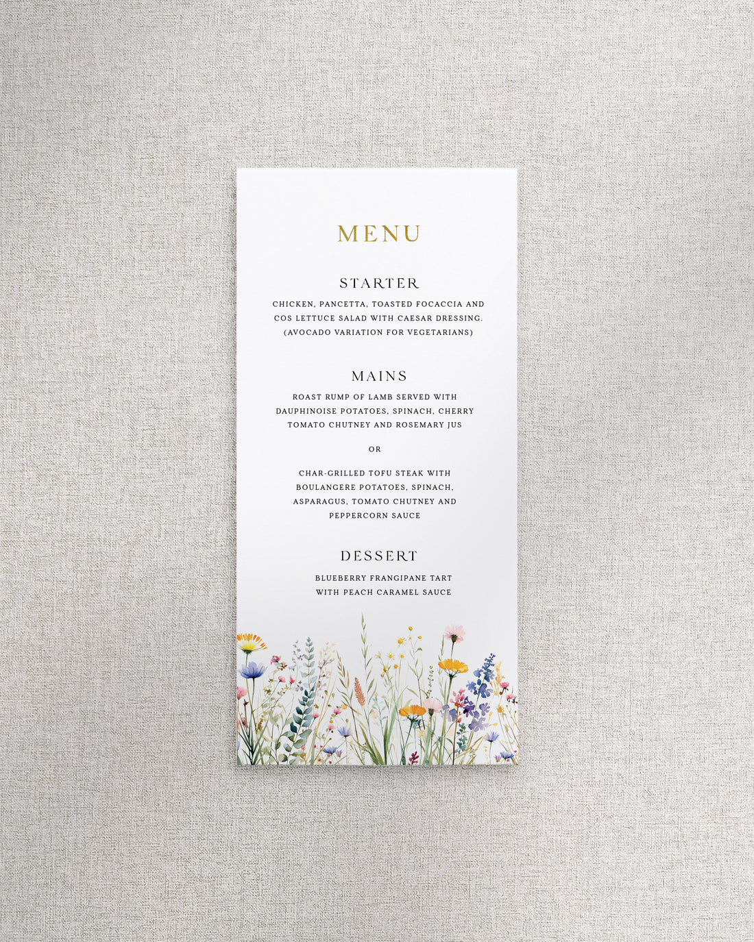 Ophelia Menu