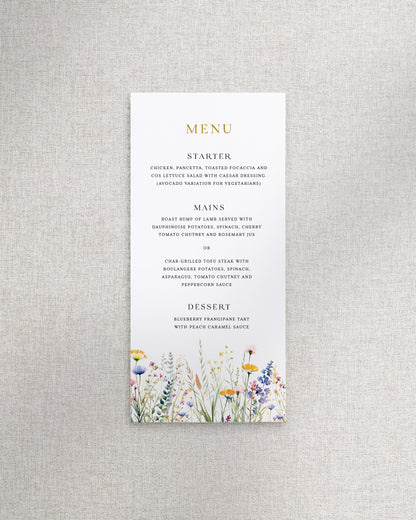Ophelia Menu