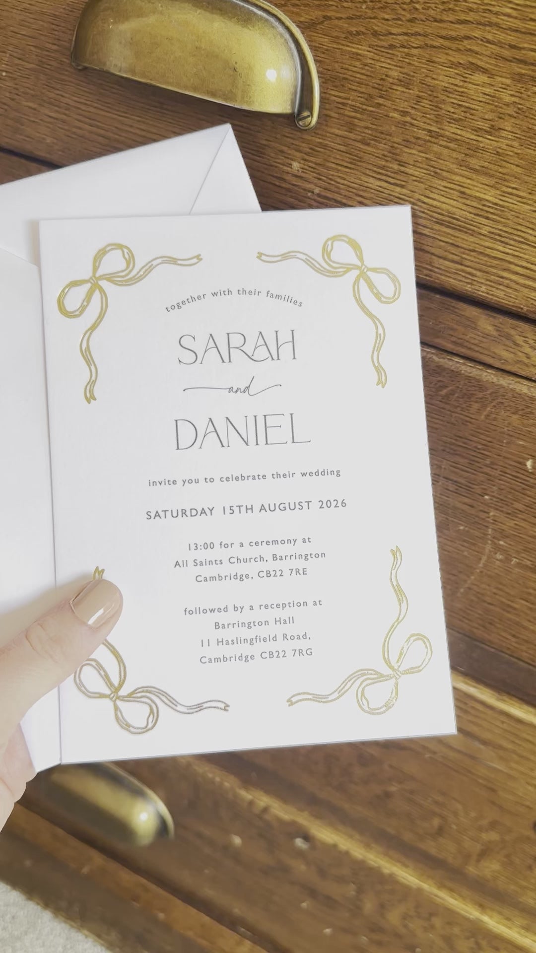 Florence Bow Hot Foil Pressed Invite