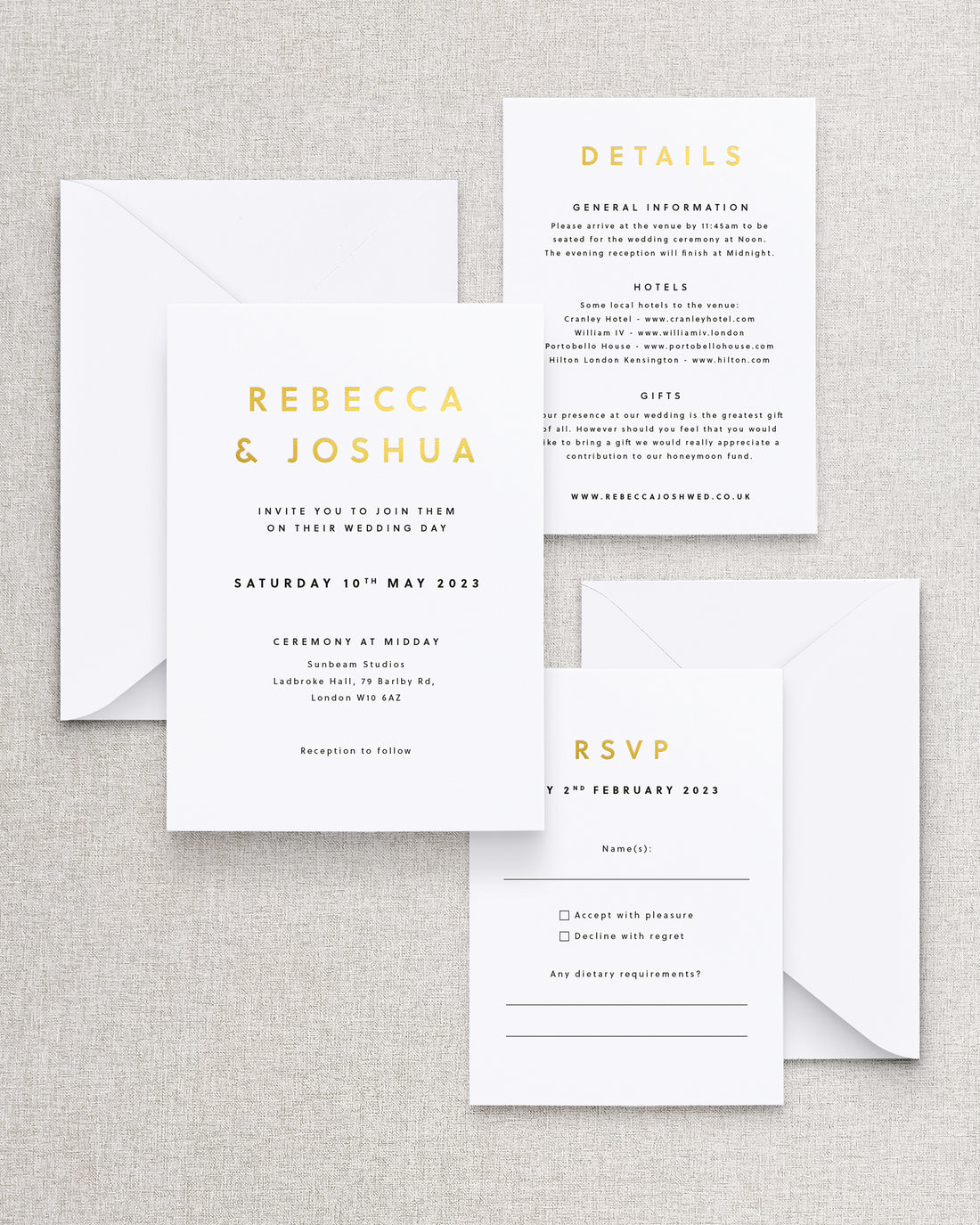 Romeo Invitation 3 Card Suite