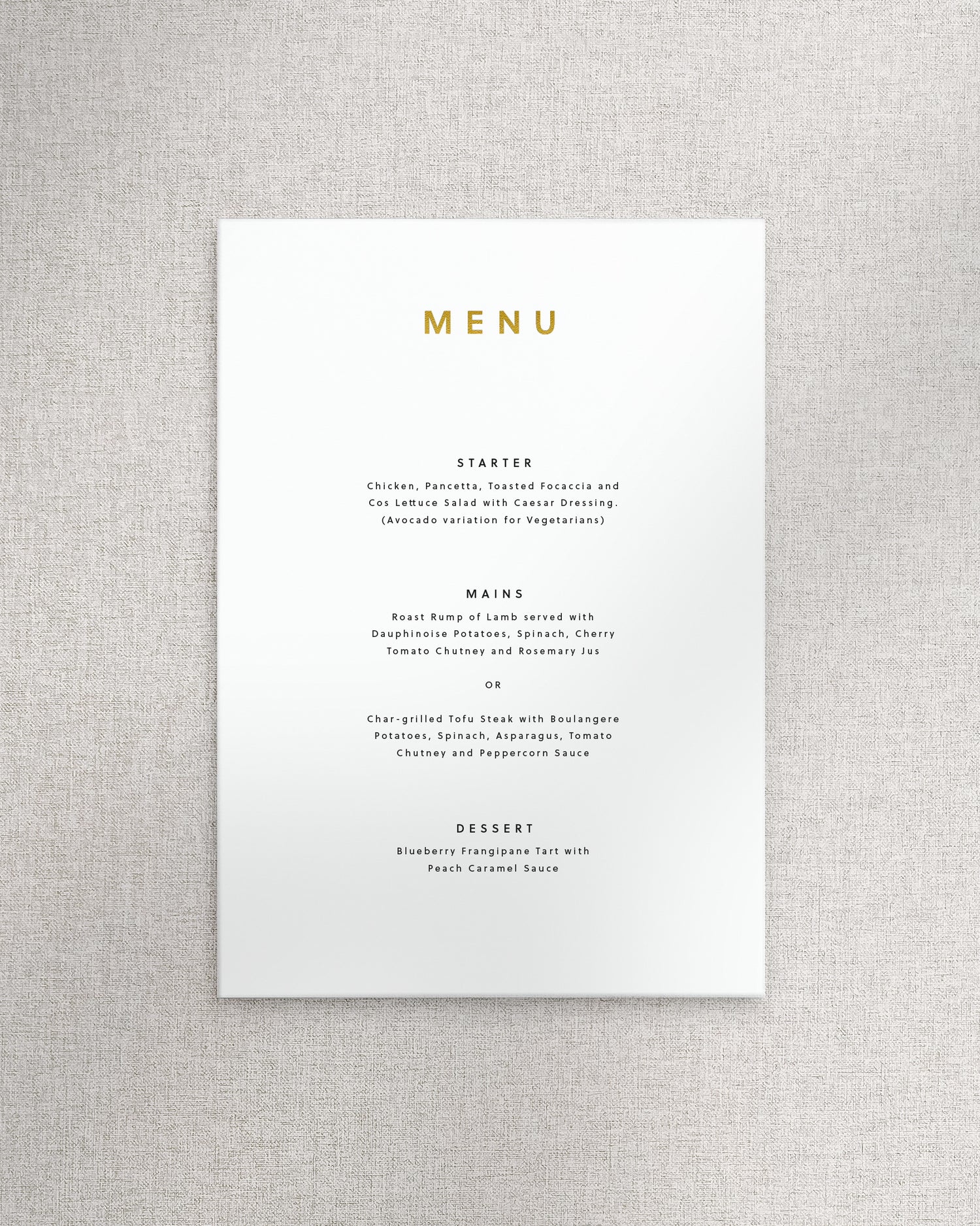 Romeo Menu A5