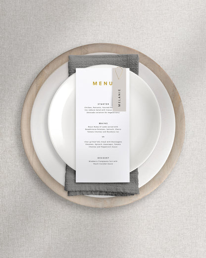 Romeo Menu on Plate