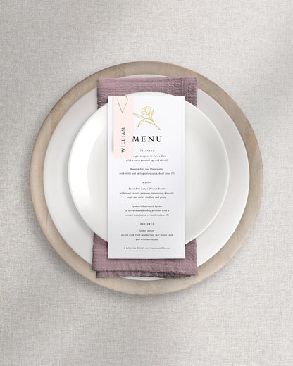 Rosalind Menu on Plate