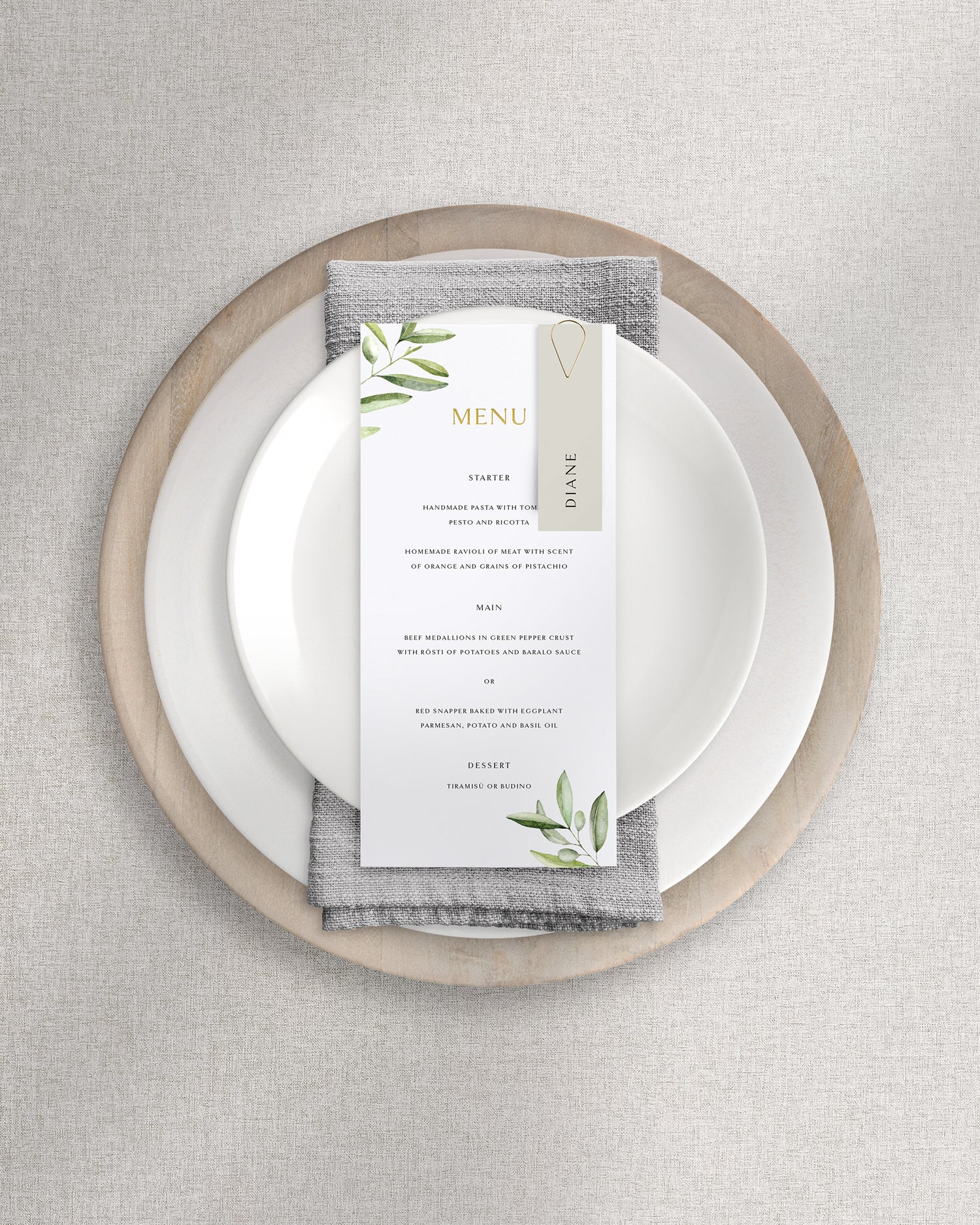 Verona Menu on Plate
