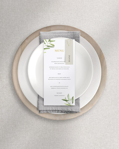 Verona Menu on Plate
