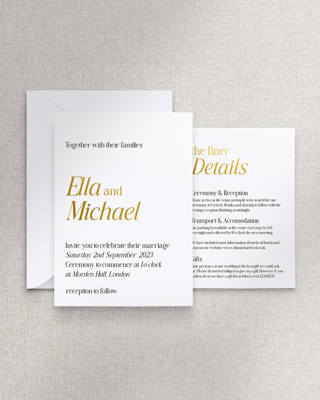 Vienna Invitation 2 Card Suite