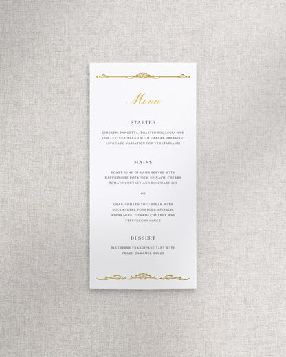 Windsor Menu